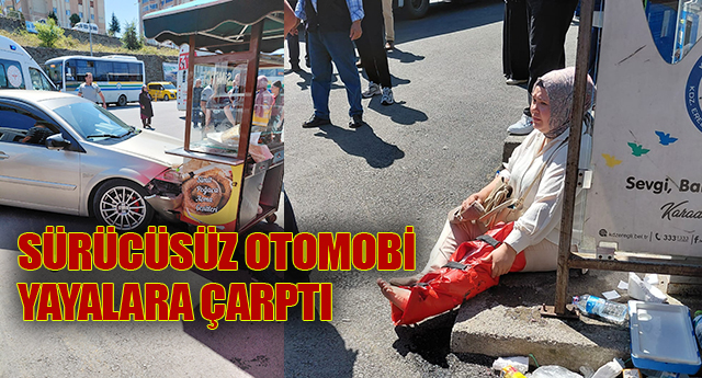 S�R�C�S�Z OTOMOB�L YAYALARA �ARPTI!