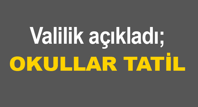 VAL�L�K A�IKLARI; OKULLAR TAT�L!